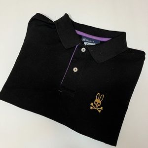 Psycho Bunny Men’s Black Polo Shirt Size 6 Large
